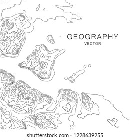 Contour topographic map background. Vector illustration.