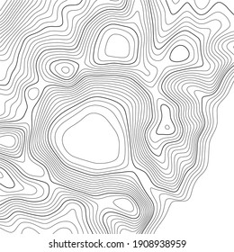 Mapa topográfico de contorno. Fondo del mapa de cuadrícula geográfico. Ilustración vectorial.	