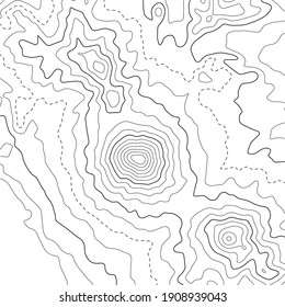 Contour topographic map. Geografischer Rasterkartenhintergrund. Vektorgrafik.	