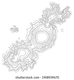 Mapa topográfico de contorno. Fondo del mapa de cuadrícula geográfico. Ilustración vectorial.	