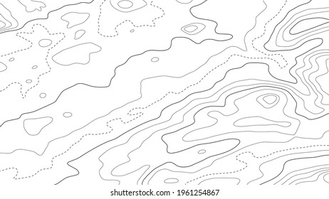 Contour topographic map. Geographic grid map background. Vector illustration.	