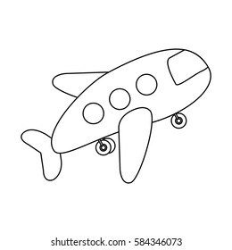 contour toy airplane fly icon, vector illustration design