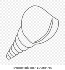 Contour transparent shell. Template for the design of goods with a marine theme.