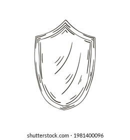 Icono de vector de contorno en estilo de dibujo a mano. Imagen aislada. Protección. Blindaje