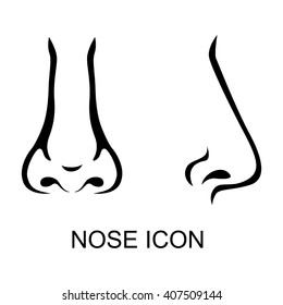 Contour vector icon of nose in different poses