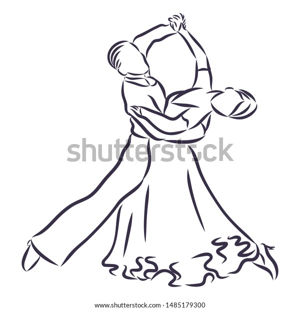 Contour Vector Illustration Ballroom Dance Stock Vector (Royalty Free ...