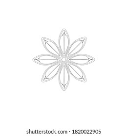 Contour vector image of anise. Sketch. Use for coloring pages, web design, packaging, advertising.
