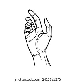 Contour vector image of a hand.