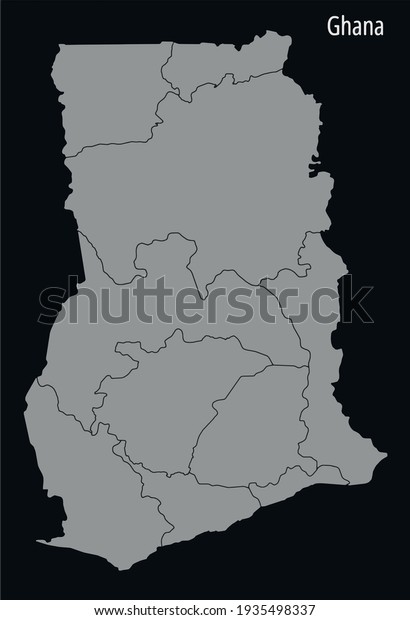 Contour Vector Map Ghana Designation Administrative Stock Vector 