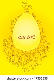contour vectorial floral pattern in the form of egg
