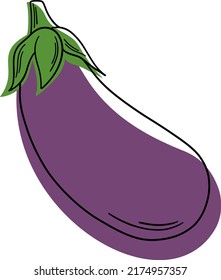 The contour of the vegetable. Eggplant. Vector illustration.