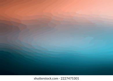 contour waves blue turquoise peach orange right blurred abstract backdrop