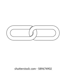 contour white chain icon image, vector illustraction design stock