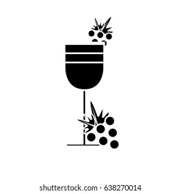 contour wine glass with grape fruit