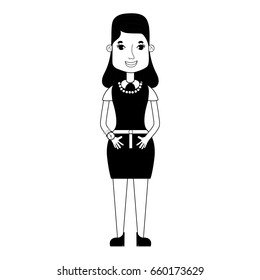 contour woman with hairstyle and casual clothes