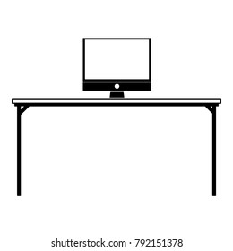 contour wood desk object with computer technolgy