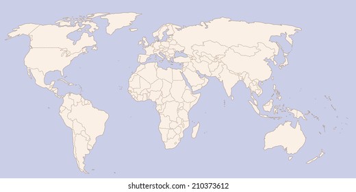 Contour world map