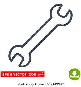 Contour Wrench EPS vector pictograph. Illustration style is flat iconic smooth blue symbol on white background.