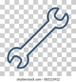 Contour Wrench vector pictograph. Illustration style is a flat iconic blue symbol on a transparent background.