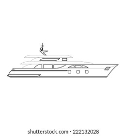 Contour of a yacht
