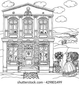 Download Similar Images Stock Photos Vectors Of Coloring For Adult With Venice Italy Coloring Page In Line Style European Landscapes Europe Collection Vector Illustration 609077561 Shutterstock
