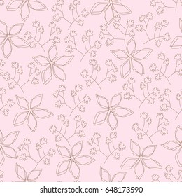A contoured  flower. A seamless pattern design with a contour of a tender and delicate flower.