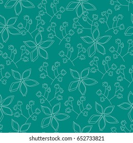 A contoured  flower. A seamless pattern design with a contour of a tender and delicate flower.