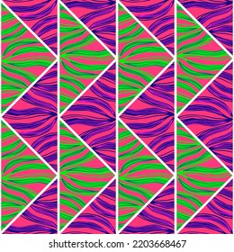 Patrón sin fisuras del mosaico foliage con contorno. Resumen de hojas de palma. Papel de pared sin fin botánico. Fondo decorativo para el diseño de tejidos, impresión textil, envoltura, cubierta. Ilustración del vector