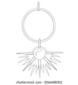 Contoured hand drawn vector illustration of beautiful necklace on the white background