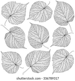 contoured linden leaves