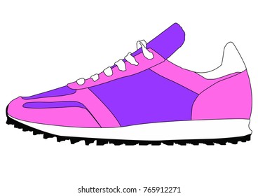 Contouring sports shoe. In bright girls' tones.