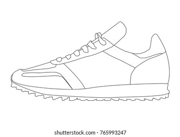 Contouring sports shoe. sneakers.
