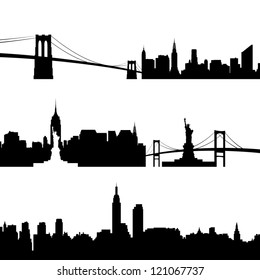 Contours of buildings and constructions. Illustration on white background.