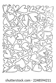 Contours of hearts of different shapes. Vector illustration