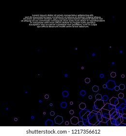 contours of hexagons on a black background. layout for advertising
