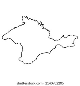 Mapa de contornos Península de Crimea, frontera República de Crimea