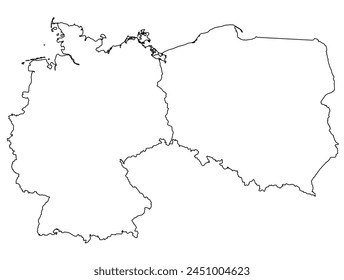 Contornos del mapa de Alemania, Polonia