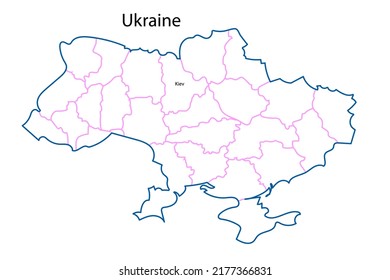 Contours map ukraine region. Ukrainian nation. Ukraine map. Vector illustration. Stock image. 