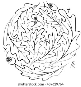the contours of the oak leaves for design