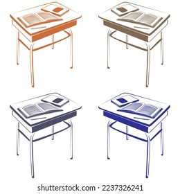 Contexto De Una Ilustración De Un Vector De Oficina O De Escritorio Escolar
