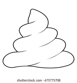 Contours of poop, turd sketch, vector cartoon