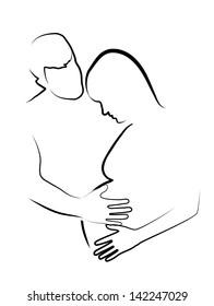 contours of the pregnant woman