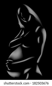 contours of the pregnant woman 