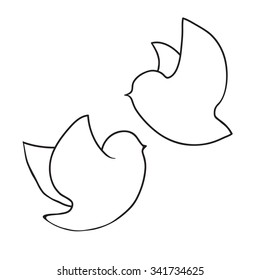 contours of two flying birds