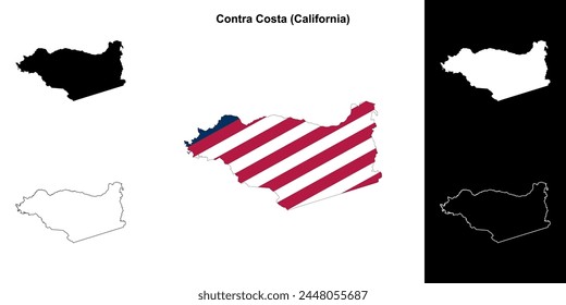 Contra Costa County (California) outline map set