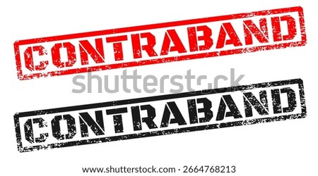 CONTRABAND stamp isolated on white background, red and black vector text
