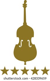 Contrabass with five golden stars