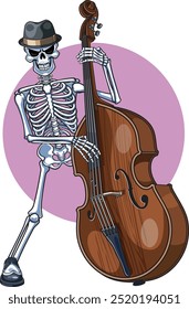 Contrabassist Instrumentalist  Skeleton Musician playing Double Bass
