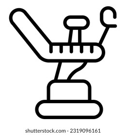 Vector de contorno de icono de la silla de anticoncepción. Control de salud. Educación de los nacimientos