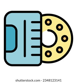 Vector de contorno de icono de equipo de anticoncepción. Controlar el nacimiento. Color plano del tipo de educación